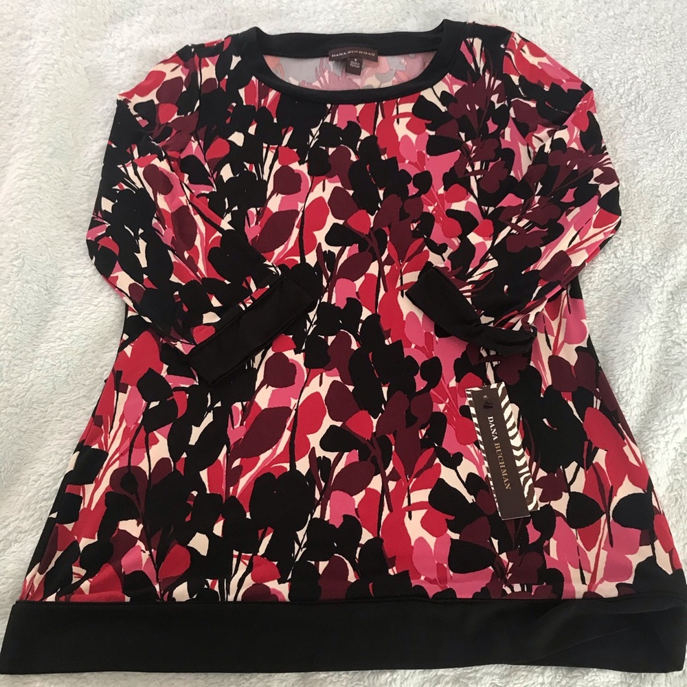 Dana Buchman Multicolor Shirt Dress- Jester Red